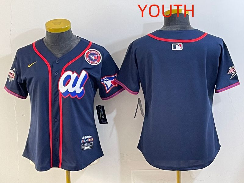 Youth 2025 Toronto Blue Jays Blank Drak Blue All star Nike MLB Jersey style 02